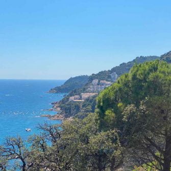 Coastline down the Costa Brava coastline near Tossa del Mar, Catalonia, Spain