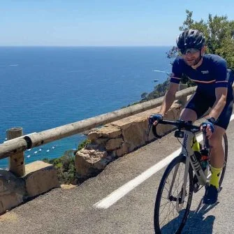 Cycling along the coast near Girona