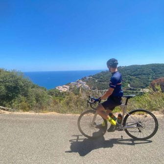 Cyclist in Girona - it's not flat!
