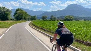 Cyclist on a girona cycling holiday