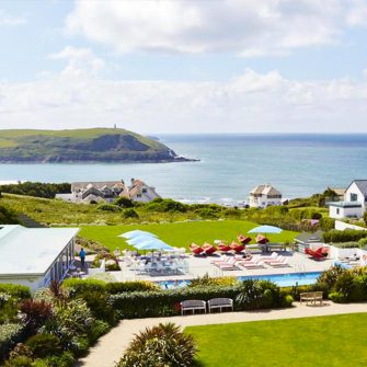 St Moritz hotel cornwall, with views over daymer bay