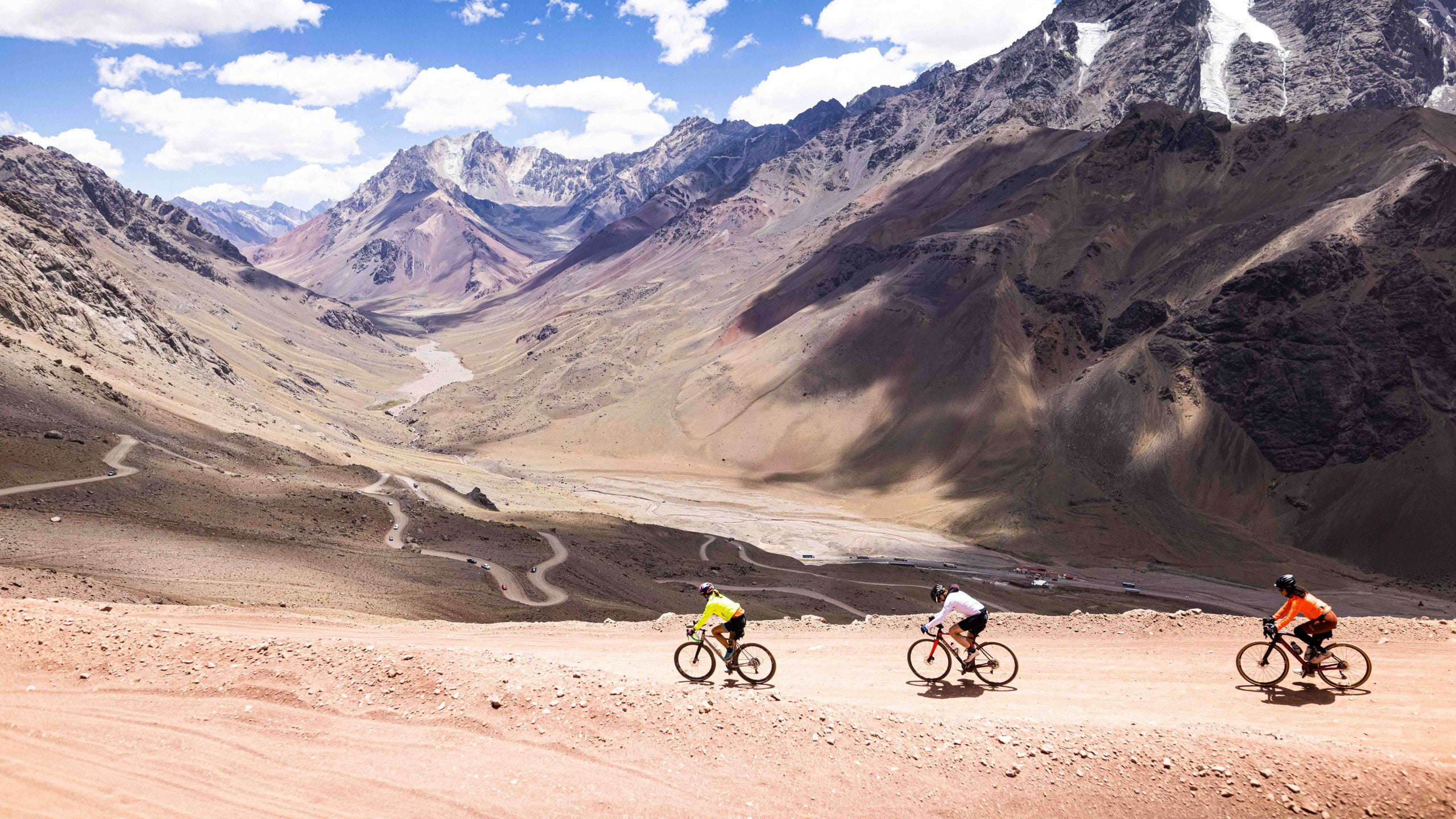 Cyclists cycling across south america on Trans Andes route with Rat Race