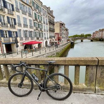 Bike on the river in Bayonne