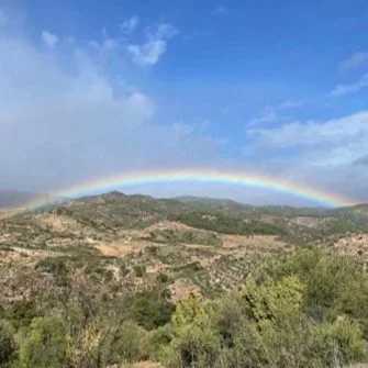A rainbow while cycling in Antequera, Andalucia