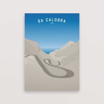 Cycling print Sa Calobra Mallorca (by english cyclist)