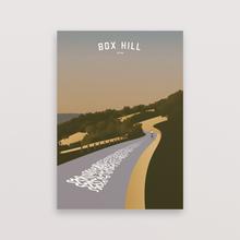 Cycling print of box hill by english cyclist