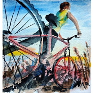 cycling prints Cyclist Watercolour