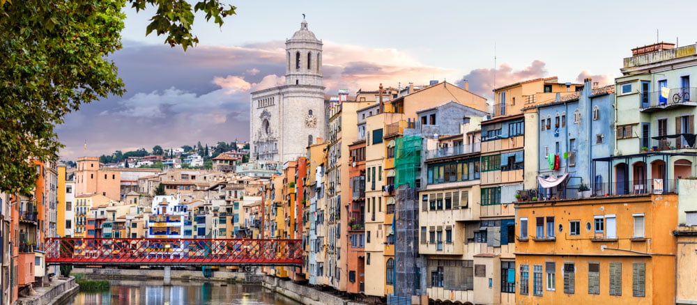 View over Girona's hotels many of which are suitable for cyclists