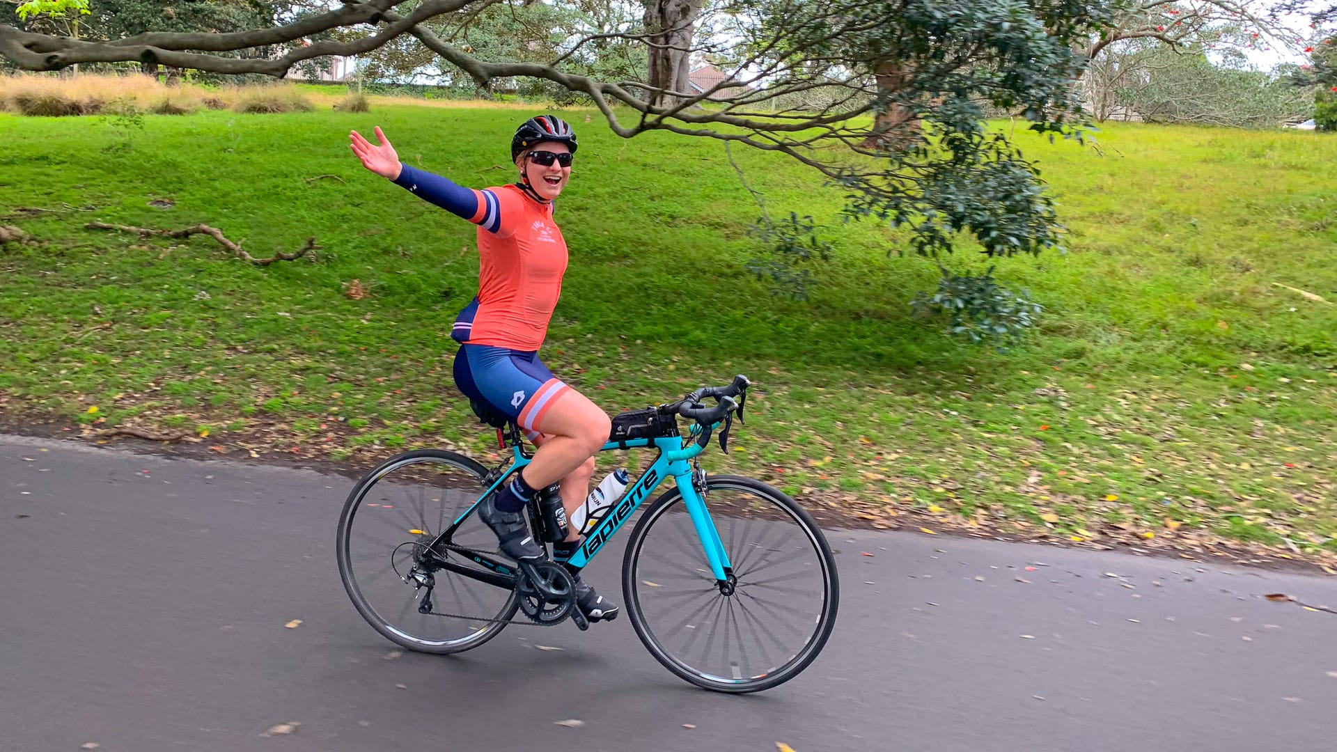 Cyclist in Centennial Park Sydney