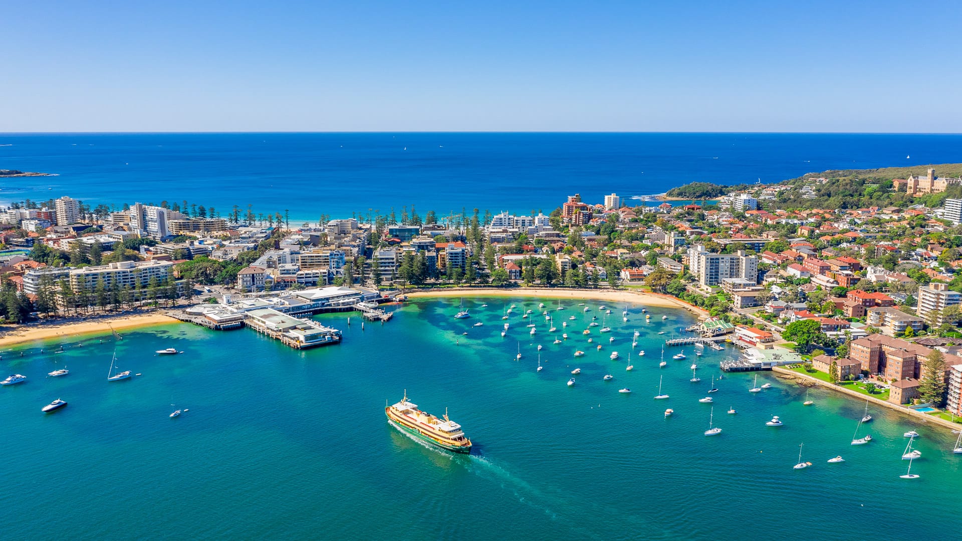 View on Sydney harbourside suburb from above