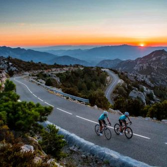 On a Catalonia cycling route at sunset