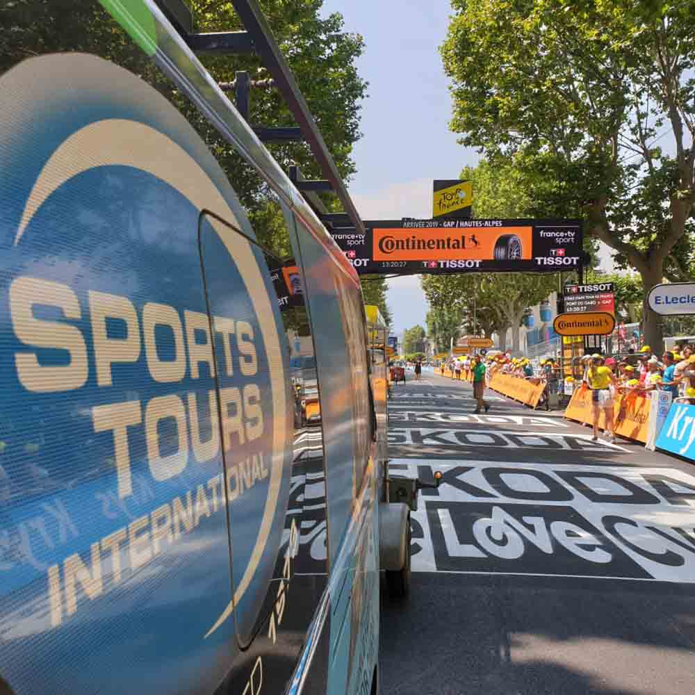 Road scene of bike tours Tour de France