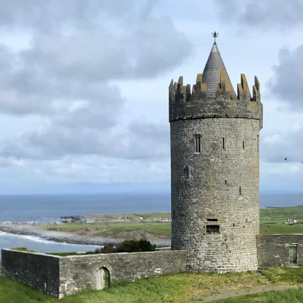 Doonagore Castle in Wild Atlantic Way cycle route