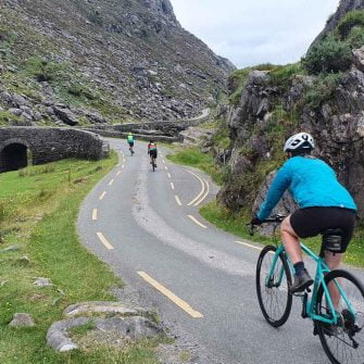 Cycling Gap of Dunloe on MizMal cycling route of Ireland
