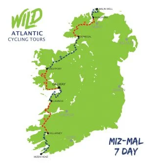 MizMal cycle route map (7 days)