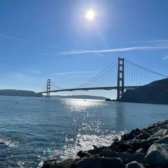 View of San Francisco's GOlden Gate bridge from Cavallo Pt