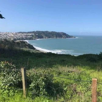 View of baker beach on ocean ride san francisco
