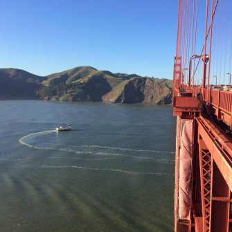 View from Golden Gate bridge to Marin Headlands