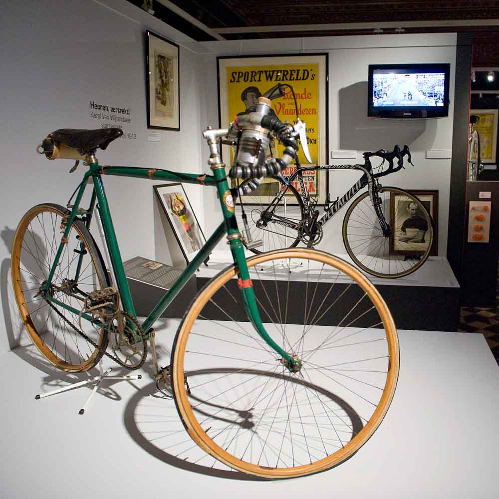 Two bicycles have been preserved in the museum on bike tours belgium