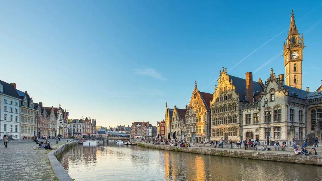 The Graslei in city center of Ghent