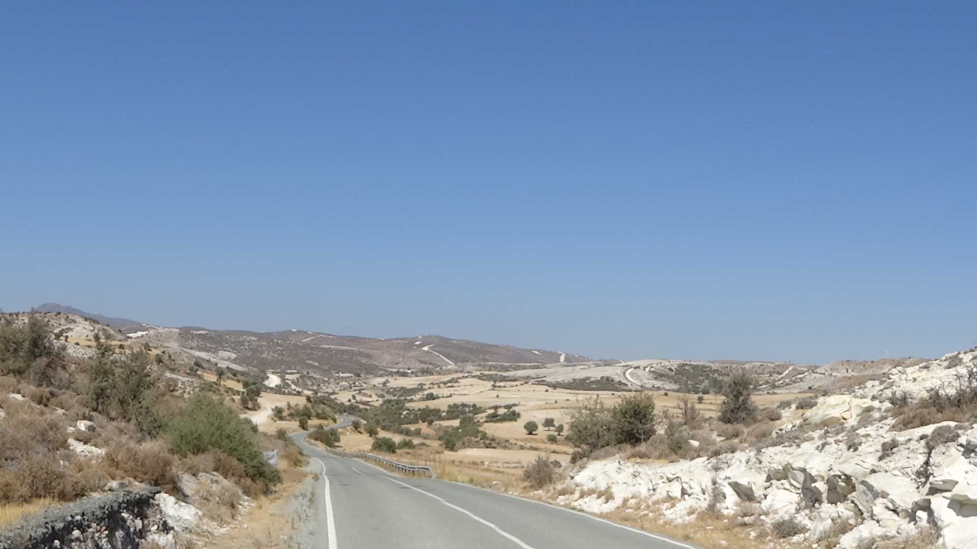 Road with mountain views in Cyprus