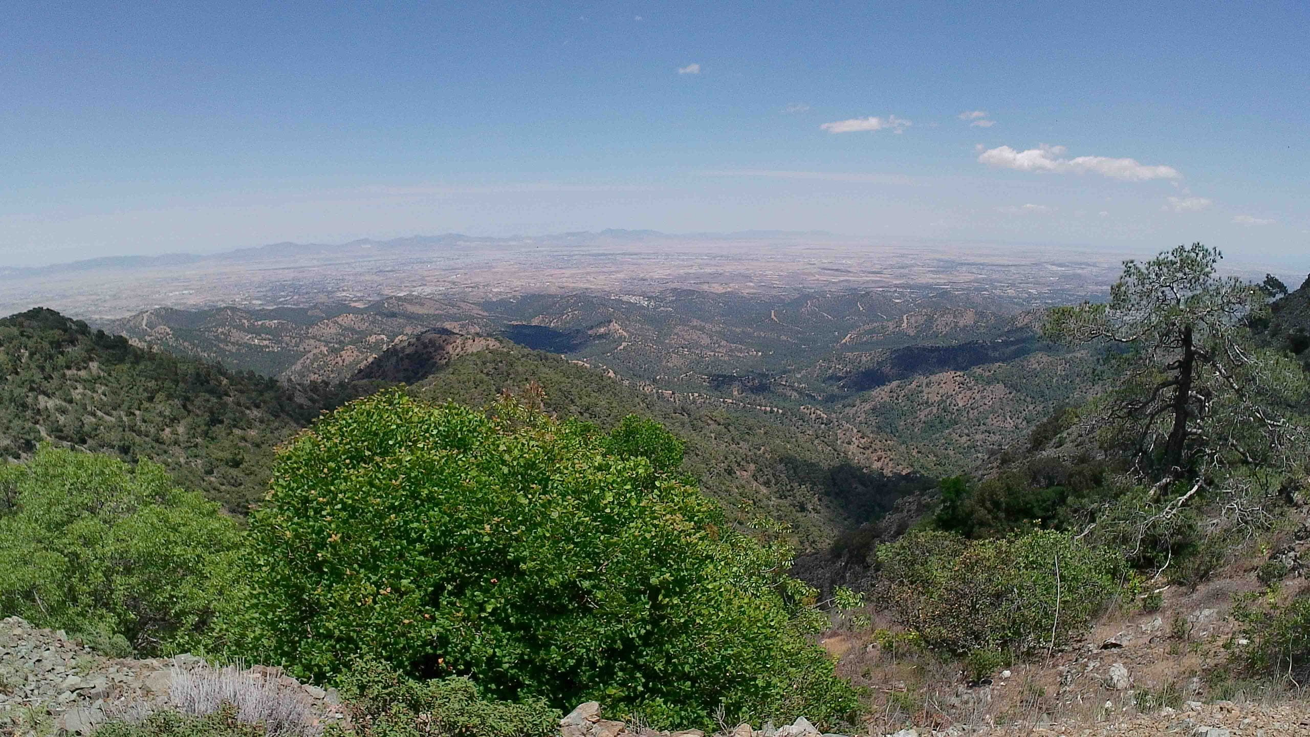 View from top of a cycling climb in Cyprus