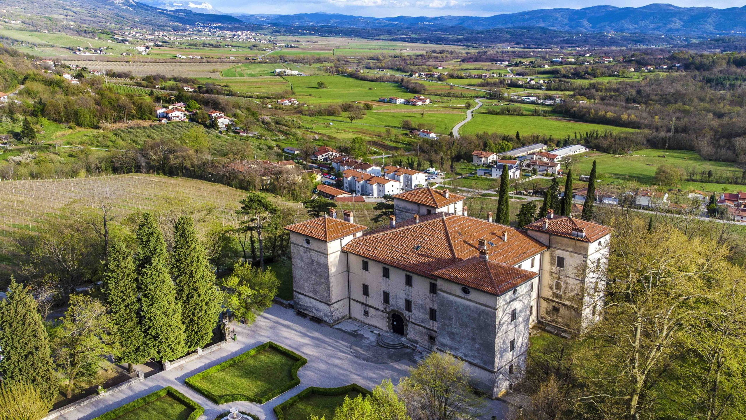 Kromberk Castle, Vipava Valley is popular on cycling routes in Slovenia