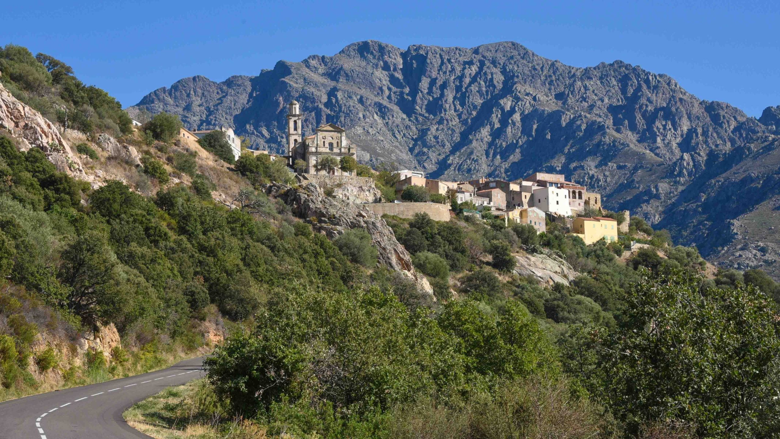 Road through Corsica's stunning mountains