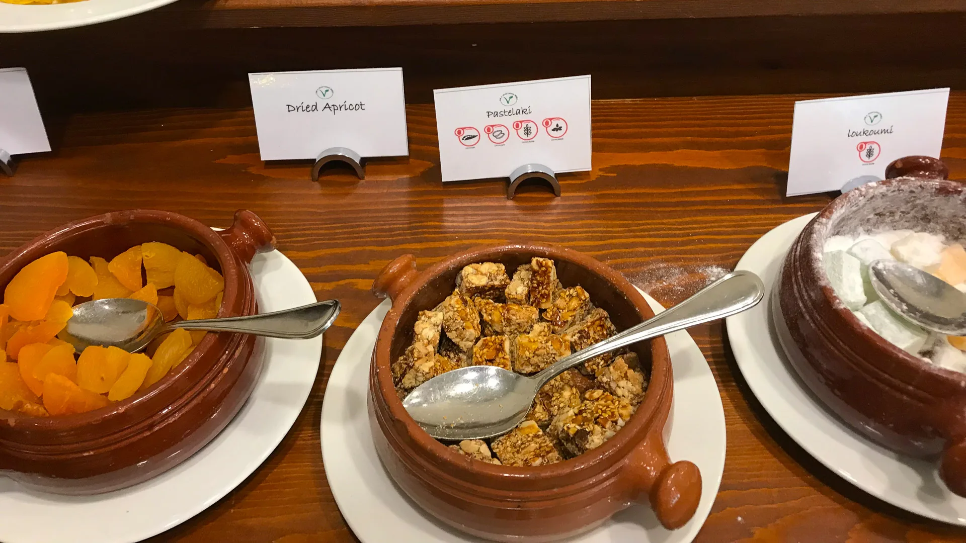 Breakfast options at the Aliathon, Cyprus