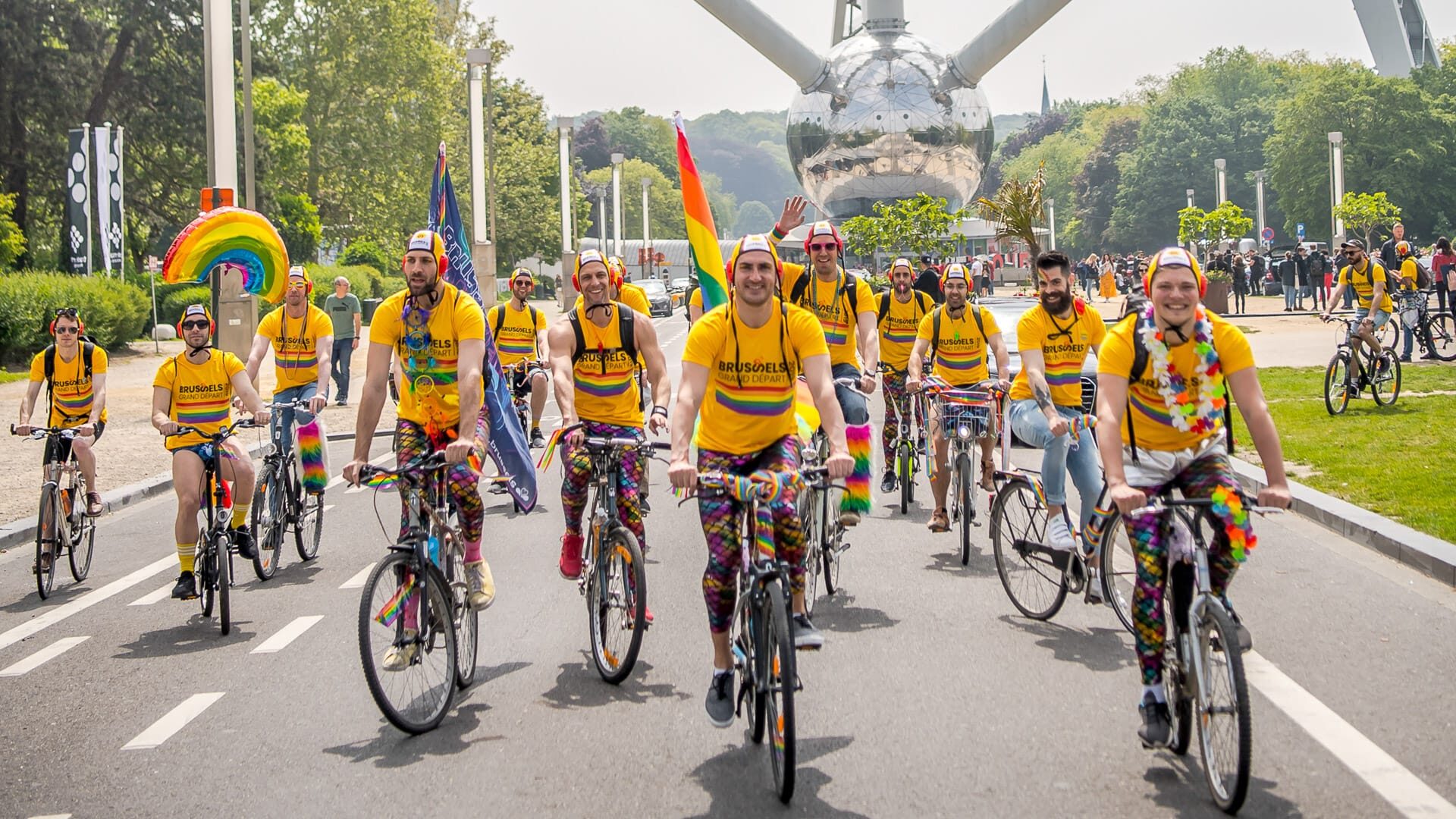 Group of cyclists in Brussels