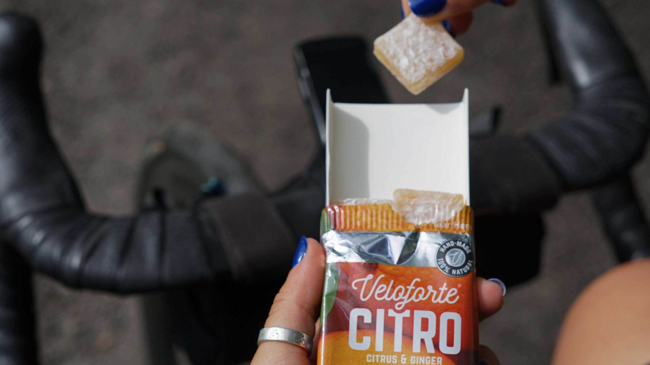 Packet of Citro cycling chews by Veloforte