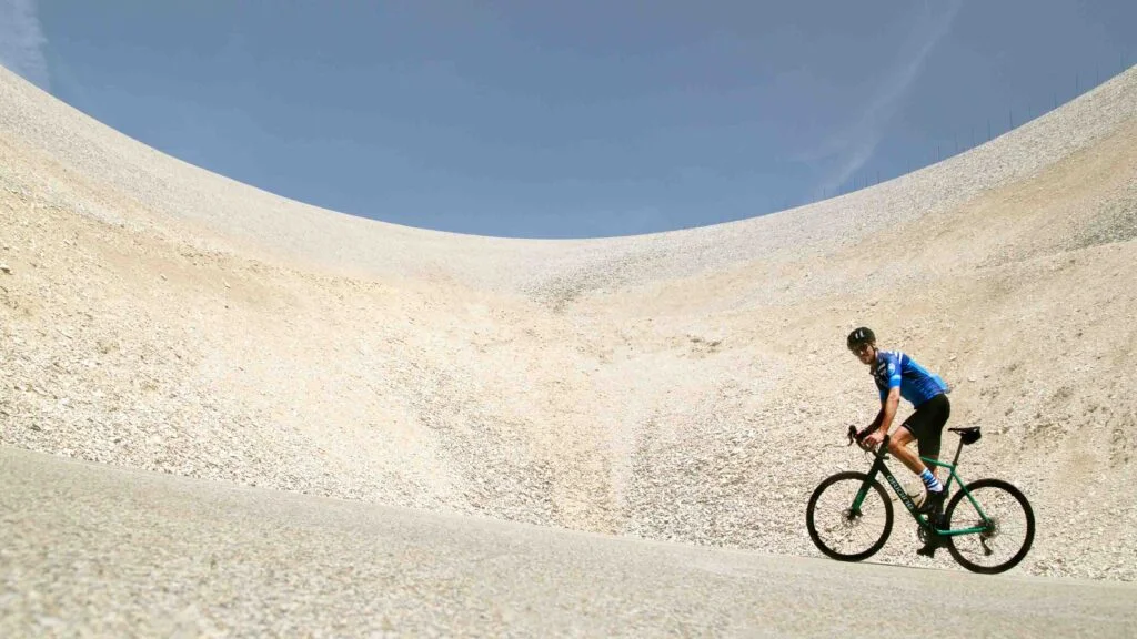 Cyclist on Mont Ventoux