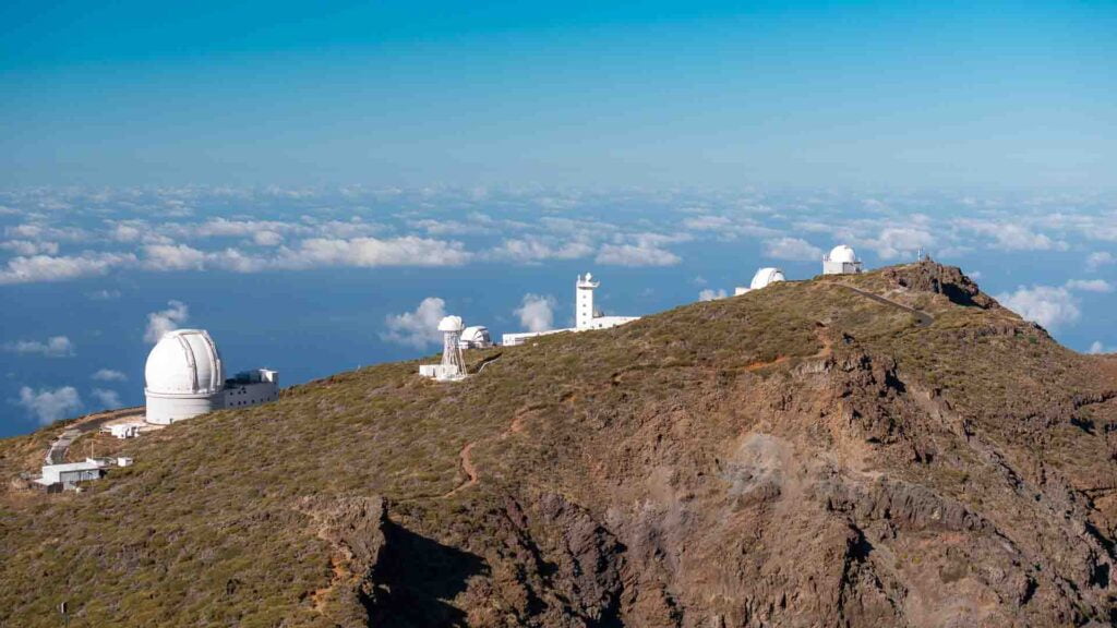 Astronomical observatory Roque de los Muchachos, in La Palma, Canary islands, Spain
