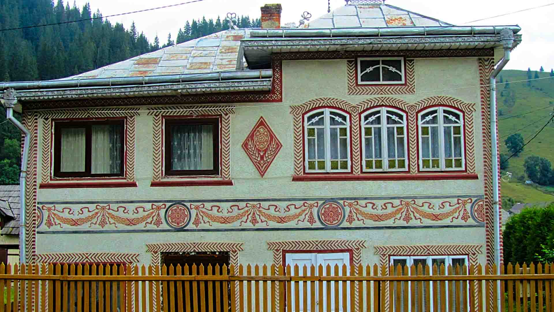 Painted house in Romania