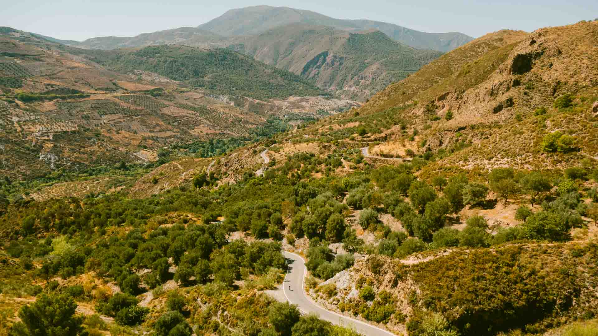 Cycling climb in Sierra Nevada Spain