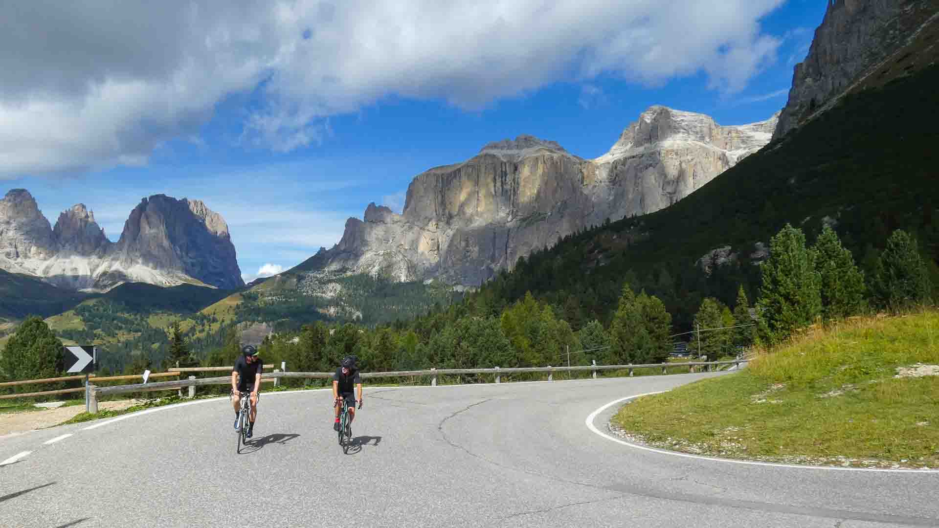 Cyclists in the Dolomites