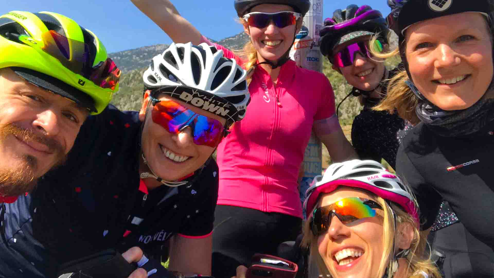 Group of women enjoying a womens cycling tour