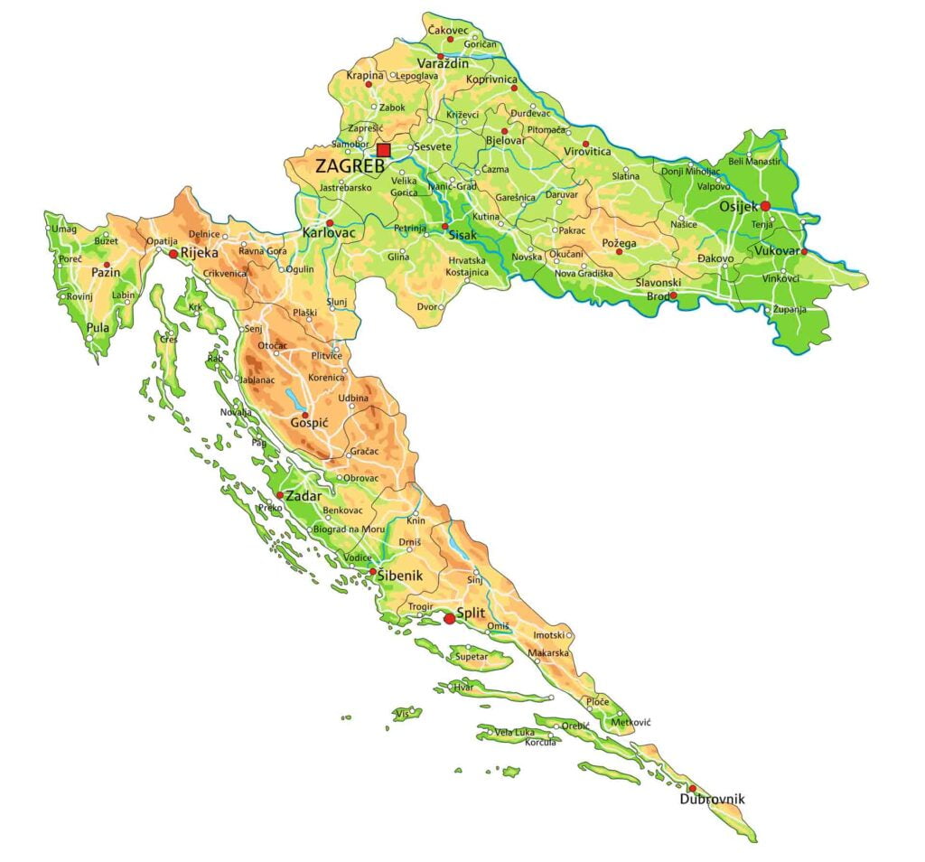 Map of croatia
