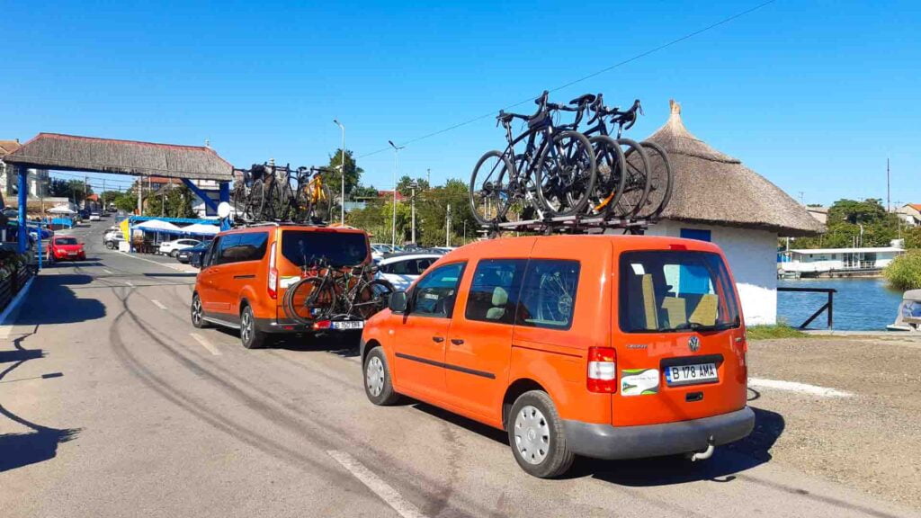 Fleet of bikes and support vehicles for cyclists in Romania
