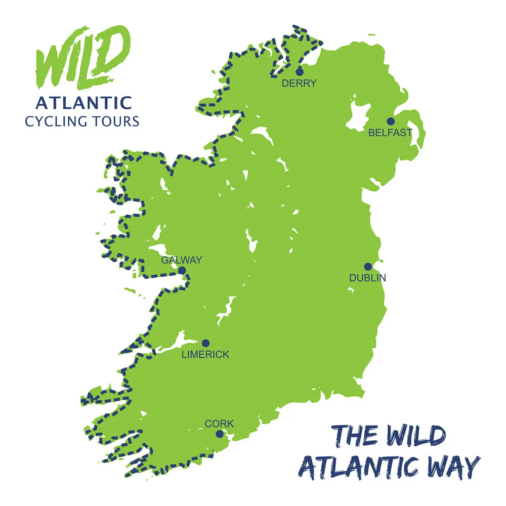 Map of Wild Atlantic Way cycle route
