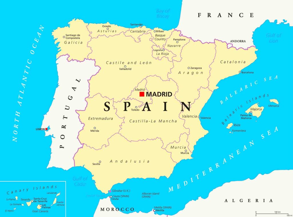 Map of Northern Spain