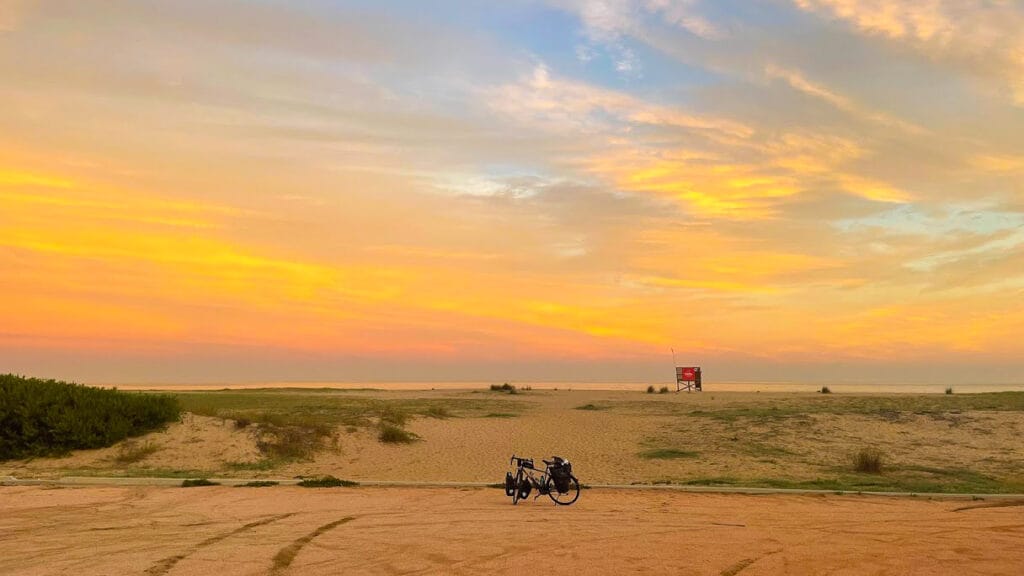 A sunset on a beach in Uruguay
