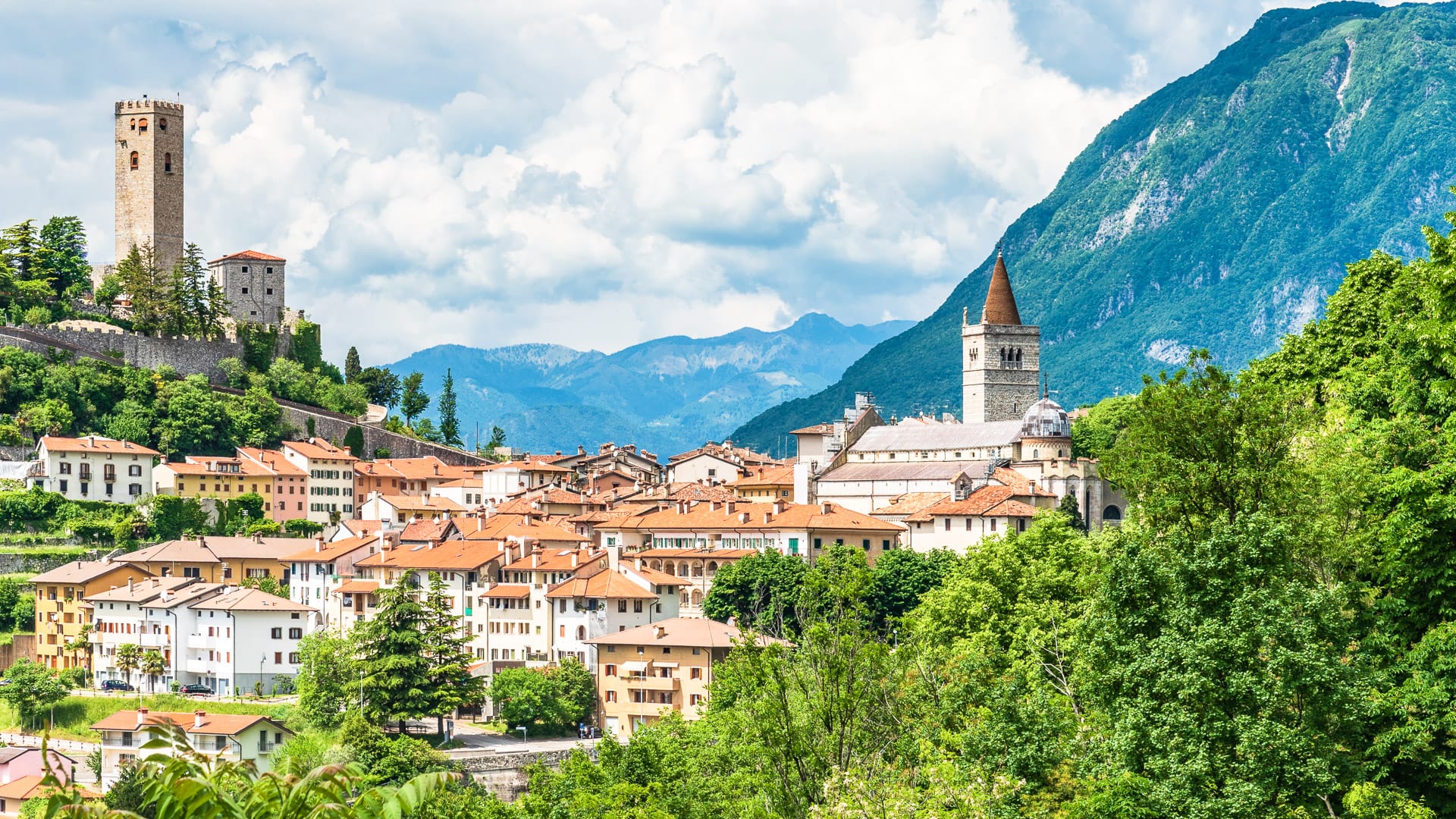 Scenic view of Gemona del Friuli in Italy