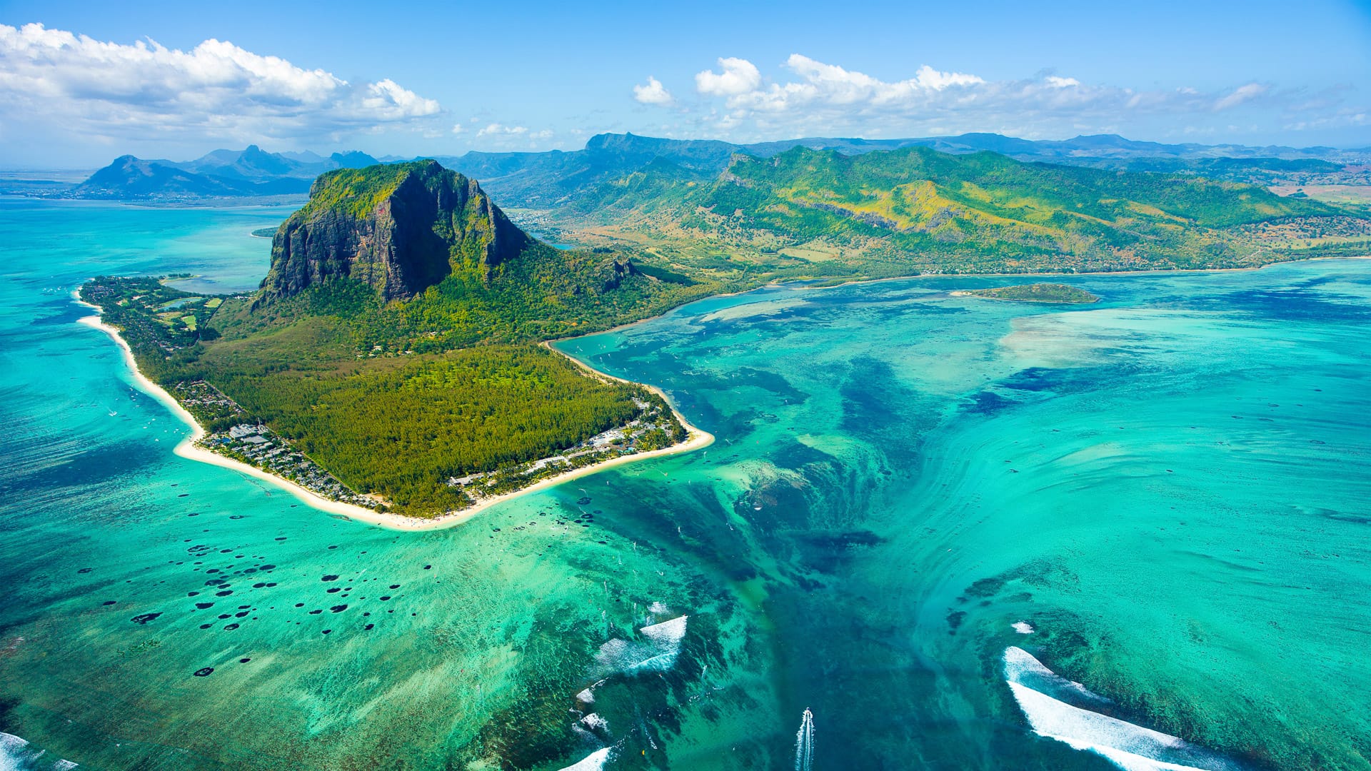 Aerial view of Mauritius island