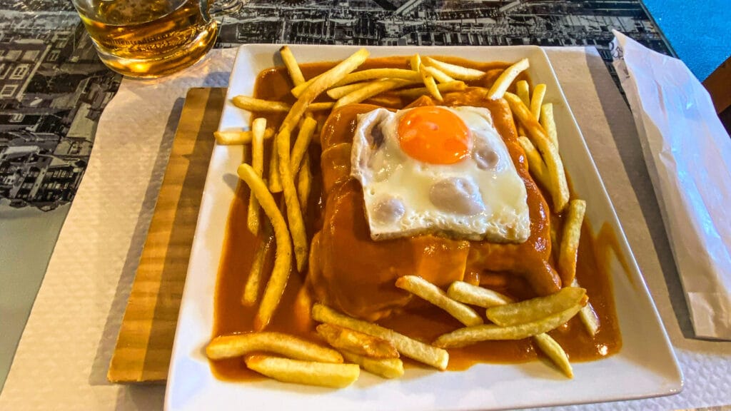 The famous Francesinha sandwich