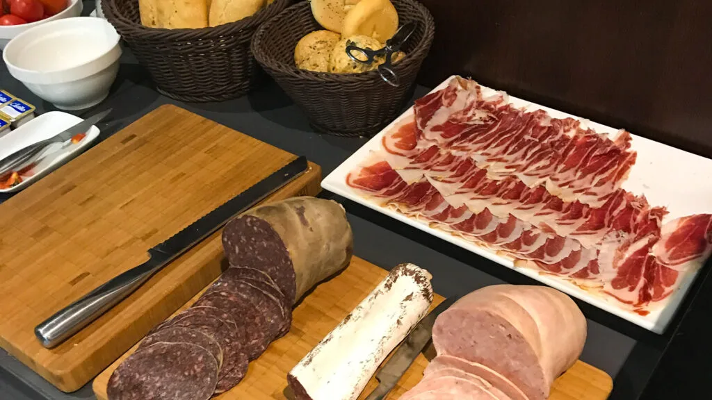 Tasty cold meats for breakfast