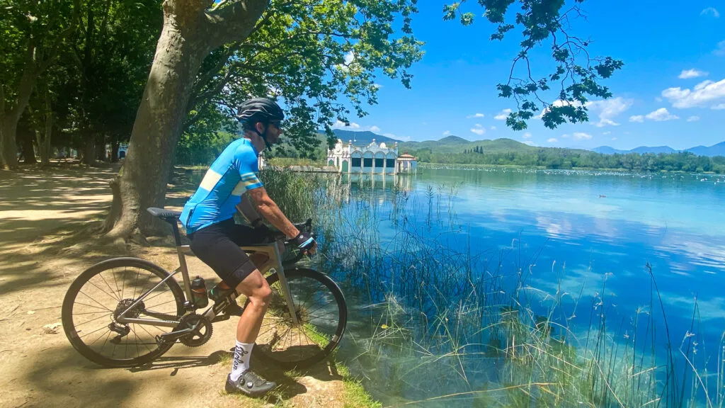 Lake Banyoles is a really popular haunt with cyclists (and triathletes)