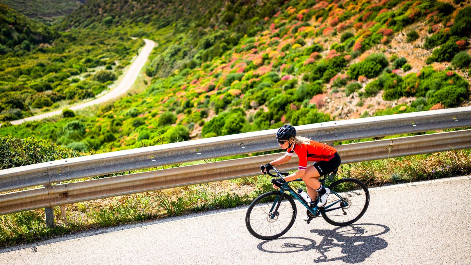 A road cyclist in sardinia