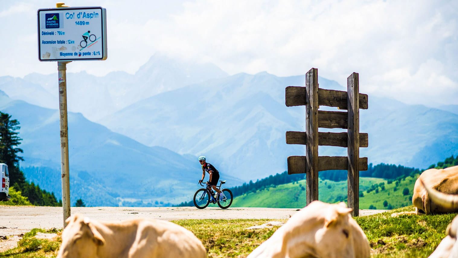 cycling up the col d'aspin
