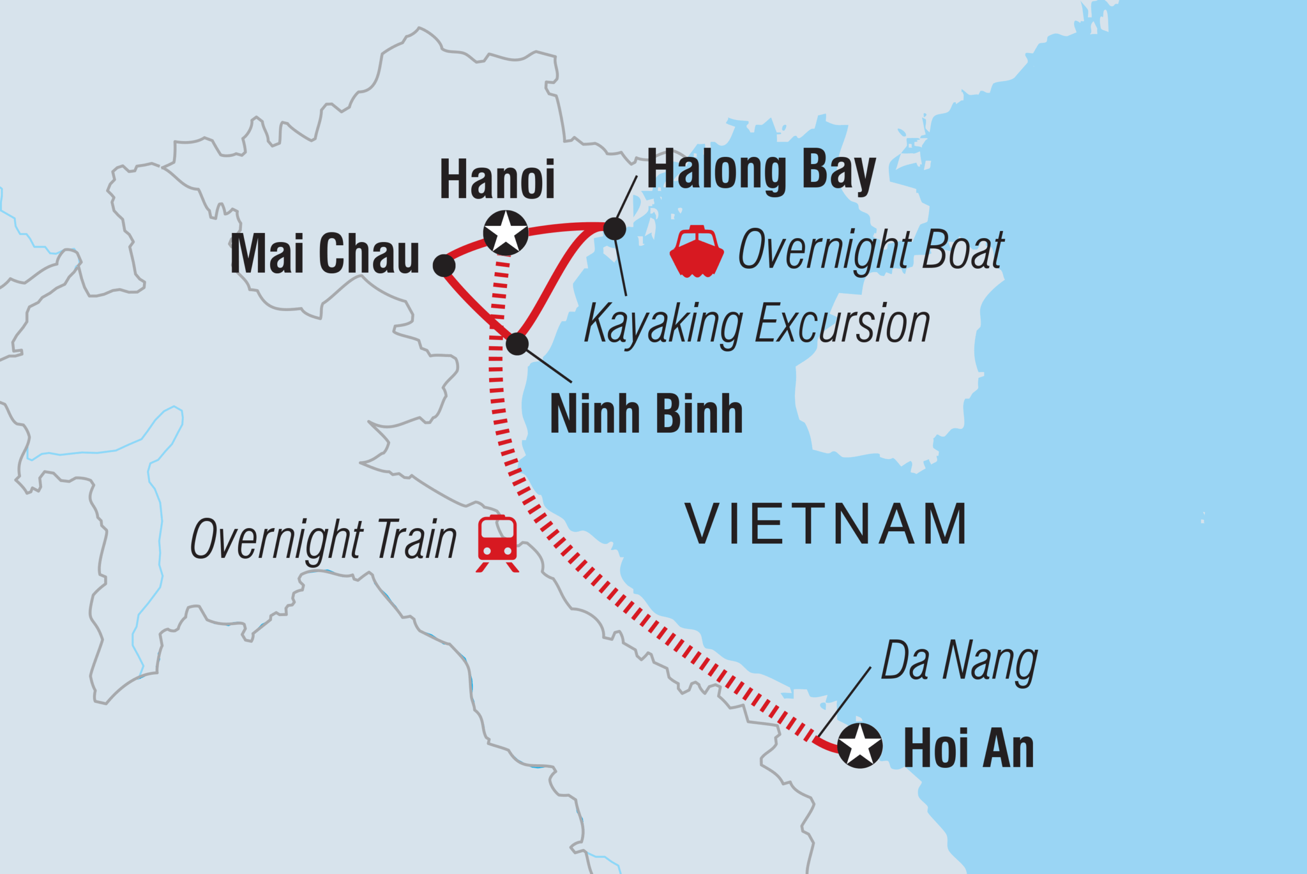 vietnam map - family holiday with teenagers